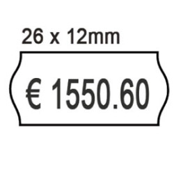 Pack 10 rotoli 1000 etich. 26x12mm onda bianco remov. printex [2612sbr10]