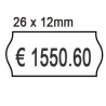 Pack 10 rotoli 1000 etich. 26x12mm onda bianco remov. printex [2612sbr10]