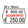 Pack 10 rotoli 1000 etich. 26x16mm onda "scontato" bianco