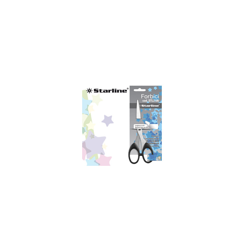 Forbici 16cm lama in acciaio impugnatura nera starline [4370]