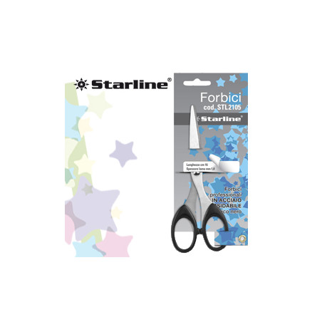 Forbici 21cm lama in acciaio impugnatura nera starline [4368]