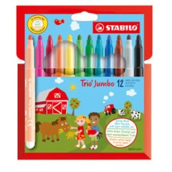 Astuccio 12 pennarelli trio jumbo stabilo [380/12]