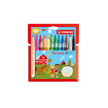 Astuccio 12 pennarelli trio jumbo stabilo [380/12]