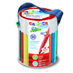 Barattolo 50 pennarelli jumbo lavabili colori assortiti carioca [42312]