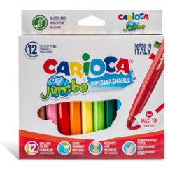 Scatola 12 pennarelli jumbo lavabili colori assortiti carioca [40569]
