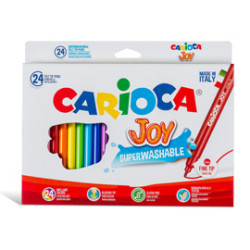Scatola 24 pennarelli joy lavabili colori assortiti carioca [40615]