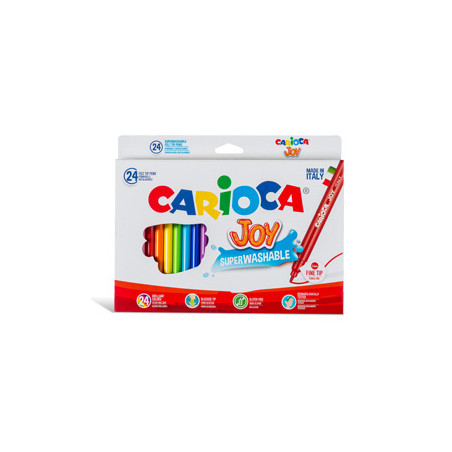 Scatola 24 pennarelli joy lavabili colori assortiti carioca [40615]