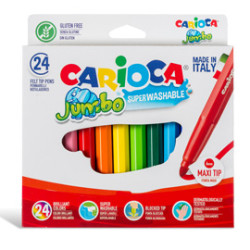 Scatola 24 pennarelli jumbo lavabili colori assortiti carioca [40570]
