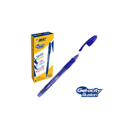 Scatola 12 penna sfera gel cancellabile gelocity illusion 0,7mm blu