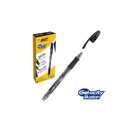 Scatola 12 penna sfera gel cancellabile gelocity illusion 0,7mm nero