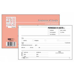 Blocco permesso uscita edipro 50/50 fogli autoricopiante 9,9x17cm