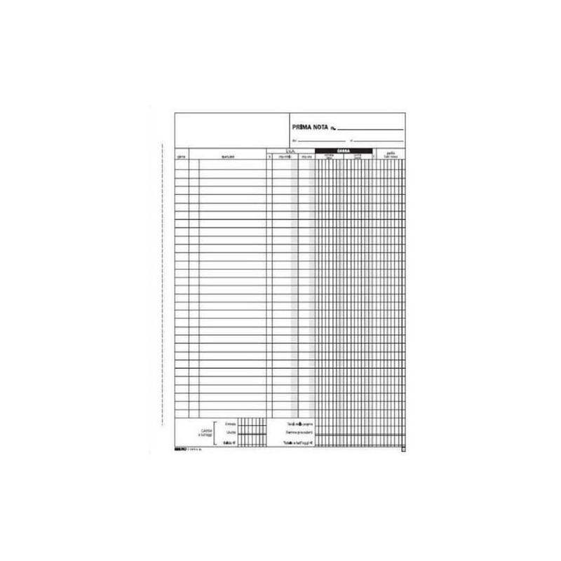 Blocco prima nota cassa edipro entrate/uscite/iva 50/50 fogli autoricopiante