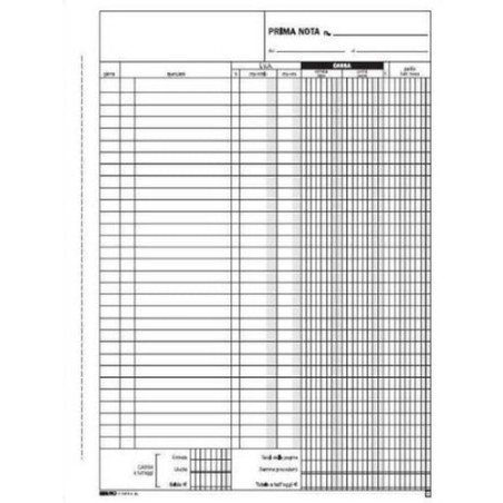 Blocco prima nota cassa edipro entrate/uscite/iva 50/50 fogli autoricopiante