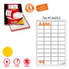 Etichetta adesiva a/406 giallo fluo 100fg a4 47,5x25,5mm (44et/fg)