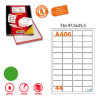 Etichetta adesiva a/406 verde fluo 100fg a4 47,5x25,5mm (44et/fg)