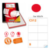 Etichetta adesiva c/512 rosso fluo 100fg a4 105x74mm (8et/fg) markin
