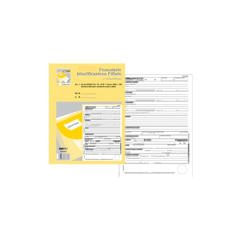 Formulario identificativo rifiutio bu edipro 25/25/25/25 fogli autoricopianti