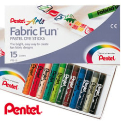 Astuccio 15 pastelli per tessuto fabric fun pentel [pts-15]
