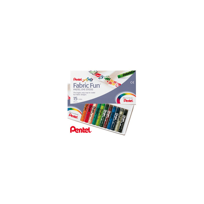 Astuccio 15 pastelli per tessuto fabric fun pentel [pts-15]