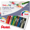 Astuccio 15 pastelli per tessuto fabric fun pentel [pts-15]