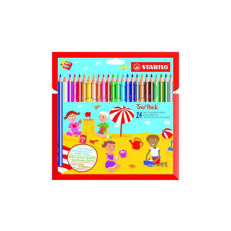 Astuccio 24 pastelli stabilo trio mina da 4.2mm [203/2-24]