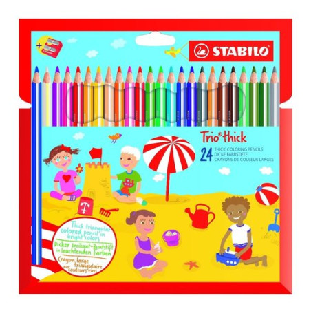 Astuccio 24 pastelli stabilo trio mina da 4.2mm [203/2-24]