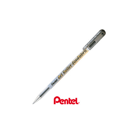 Roller gel per tessuto 1,0mm inchiostro permanente nero pentel [bn15-ao]