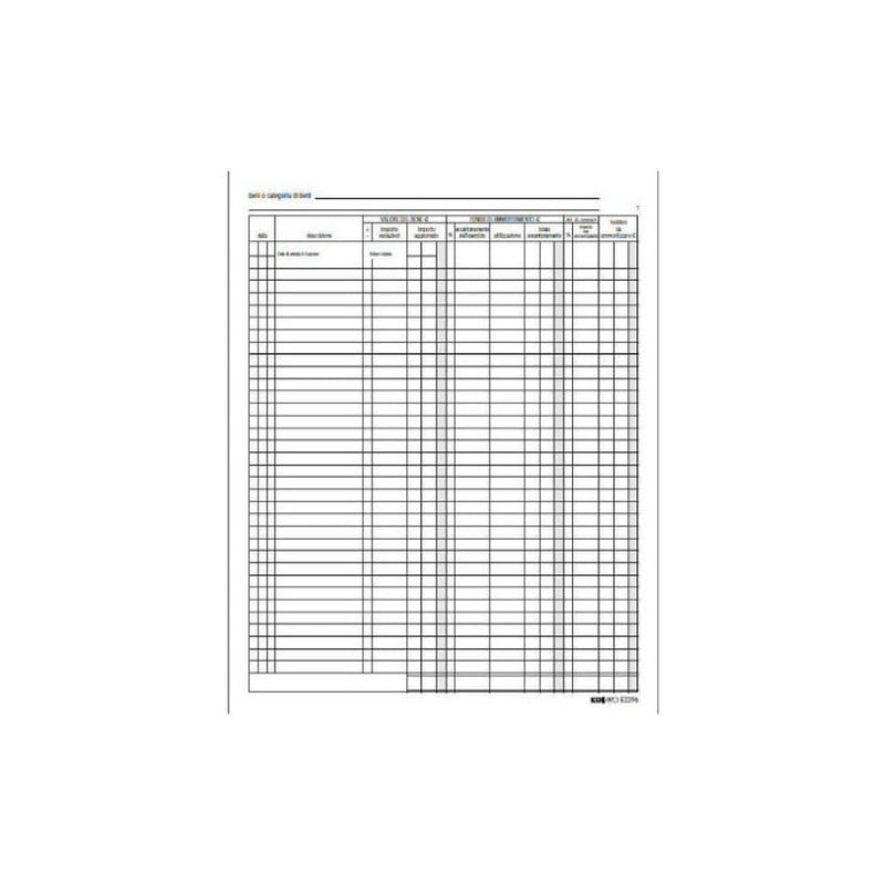 Registro edipro cespiti ammortizzabili 31x24,5 47 pagine [e2296]