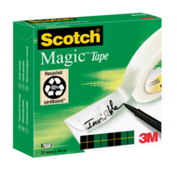 Nastro adesivo scotch magic 810-2566 25mmx66mt invisibile permanente
