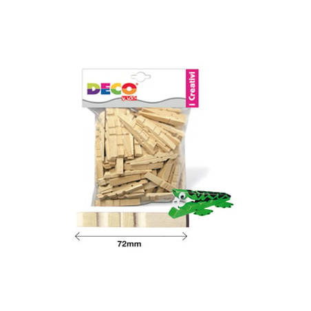 Mezze mollette cwr 72mm in legno naturale 100pz [1719]