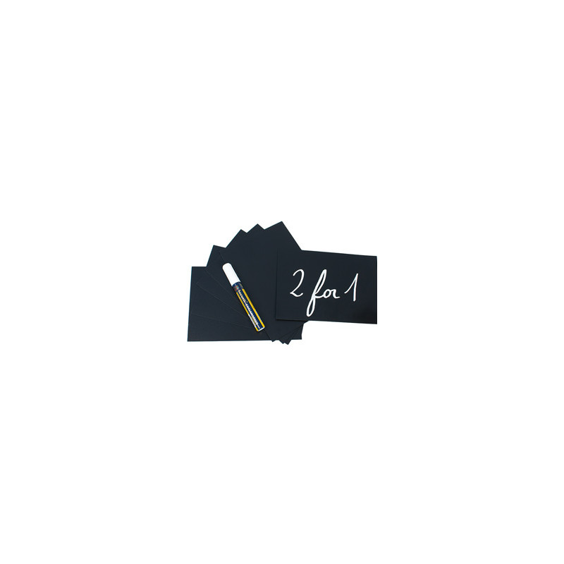 Set 20 targhette nere 7,4x10,5cm (a7) securit [tag-a7-wt]