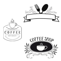 Set 3 stencil a tema cibobevande per vetri securit [wd-3a2-fd]