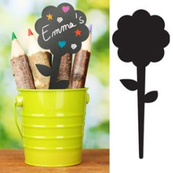 Set 5 silhouette tags 'fiore' securit [tag-flower-5]