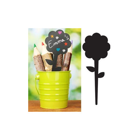 Set 5 silhouette tags 'fiore' securit [tag-flower-5]