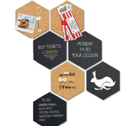 Set lavagne da parete wall hexagon securit [fb-cb-hex]