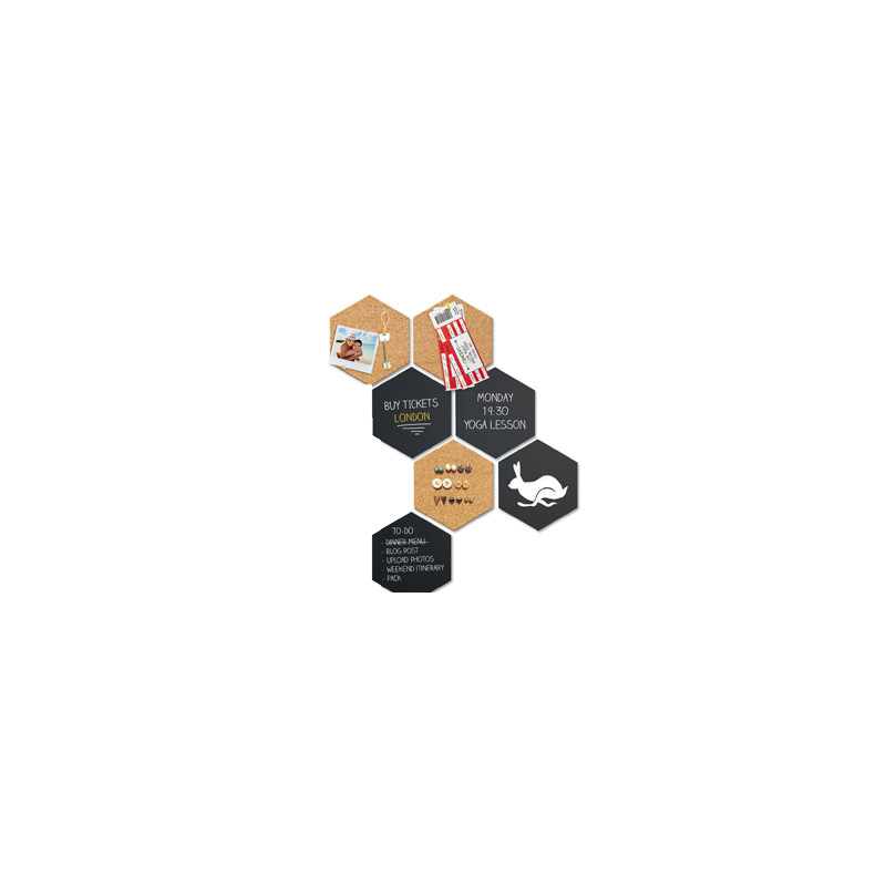 Set lavagne da parete wall hexagon securit [fb-cb-hex]