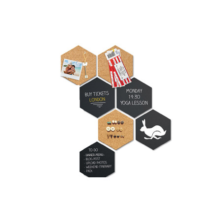 Set lavagne da parete wall hexagon securit [fb-cb-hex]