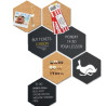 Set lavagne da parete wall hexagon securit [fb-cb-hex]