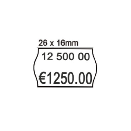 Pack 10 rotoli 1000 etich. 26x16mm onda bianco perm. printex [2616sbp7]