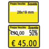 Pack 10 rotoli 600 etich. 26x19mm "taglio prezzo..." giallo