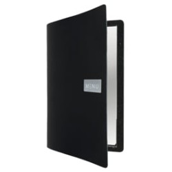 Porta menu' a4-24x33cm nero royal con 1 inserto doppio [mc-lr-a4-robl]
