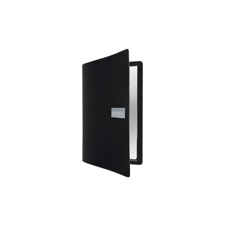 Porta menu' a4-24x33cm nero royal con 1 inserto doppio [mc-lr-a4-robl]