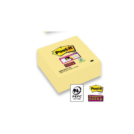 Cubo 270foglietti post-it?super sticky giallo canary? 76x76mm