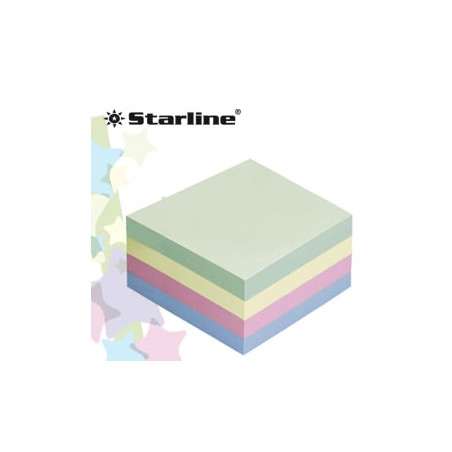 cubo biglietti adesivi assort.tenue 75x75mm 400fg 70gr starline [stl2525]