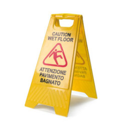 Cartello "pavimento bagnato" 30x62cm in factory [0466]