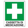 Cartello alluminio 12x14,5cm 'cassetta di medicazione' [e20113w]