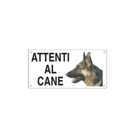 Cartello alluminio 25x12,5cm 'attenti al cane'' [8505]