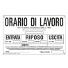 Cartello alluminio 30x20cm 'orario di lavoro'' [3301]