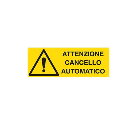 Cartello alluminio 35x12,5cm 'attenzione cancello automatico'