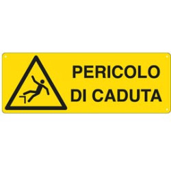 Cartello alluminio 35x12,5cm 'pericolo di caduta' [e1757k]